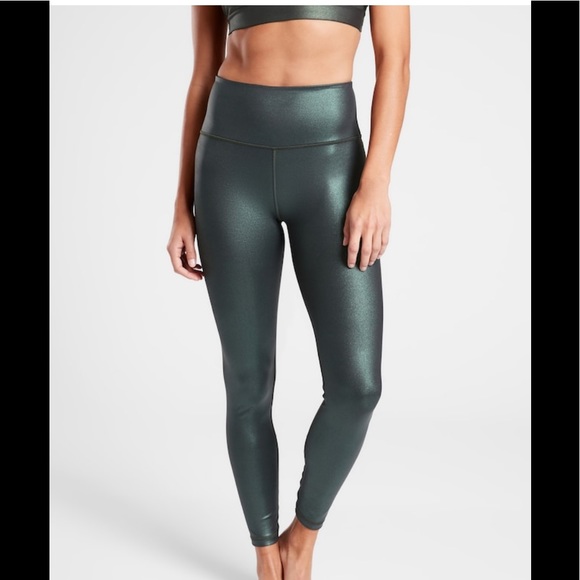 🎁Athleta Ultra High Rise Elation Shimmer Tight- Teal-S/L🎁 - Picture 3 of 16